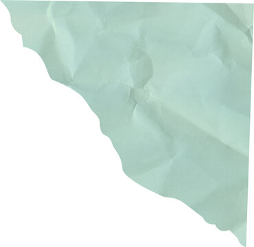Mint green crumpled paper with torn wavy deckle edge and wrinkled texture for background design element mockup and craft project base
