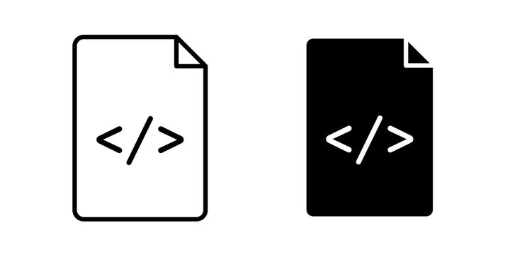 HTML script icon thin symbol kit. EPS10