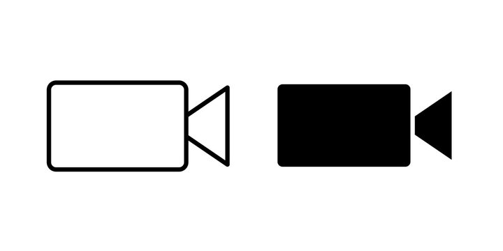 Video call icon thin symbol kit. EPS10
