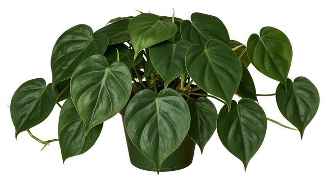 Heartleaf philodendron plant with lush green leaves in pot  