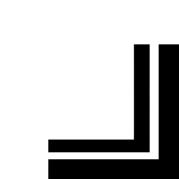 Abstract black and white l shaped geometric design