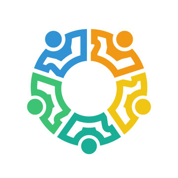 Abstract Colorful Diversity People Icon Representing Teamwork and Unity Circle
