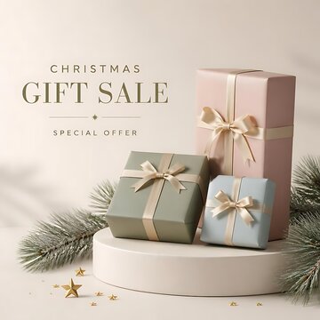 Christmas gift sale social media post design