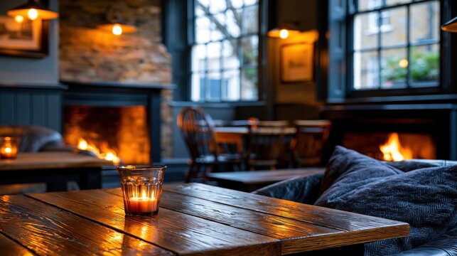Cozy Evenings Spent in a Warm Traditional Pub Filled With Polished Wood