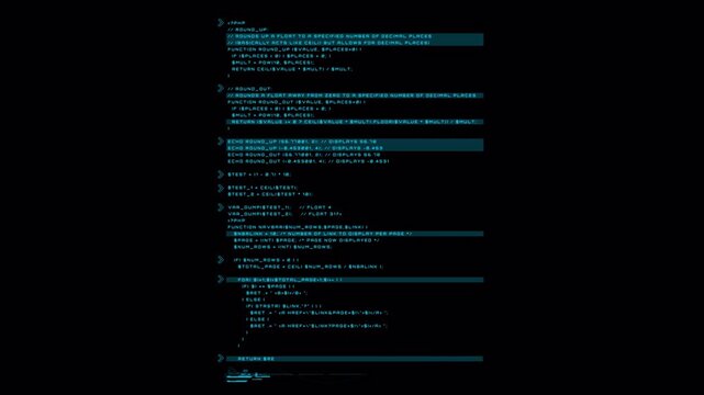 Computer Programming Source Code Displayed on Dark Screen.