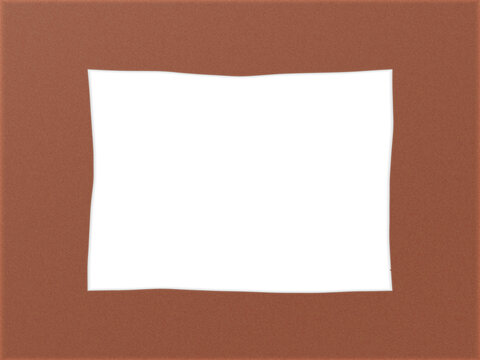 Torn paper frame with wavy torn edge - obsidian shadow box on transparent background