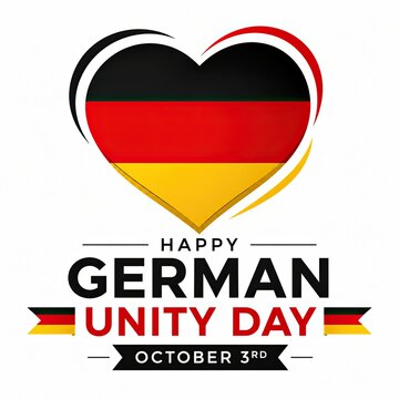 Heart shape with german flag colors for german unity day celebration design element