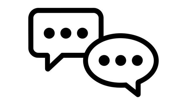 Speech bubble chat vector icon for conversation, messaging, communication, and social media UI