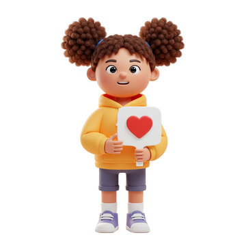 Young girl holding a heart sign and smiling in a playful pose  