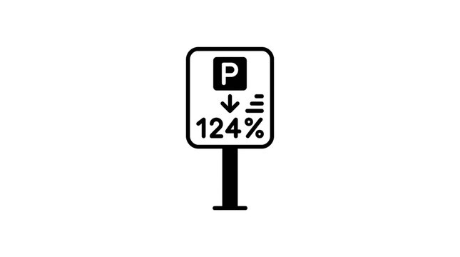 Parking Sign Percentage Icon