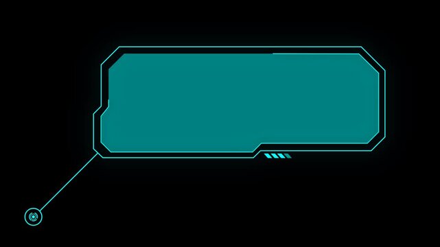 Technology box or futuristic callout title blue. Alpha or transparent background