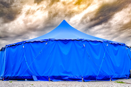 typial event tents at a market