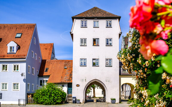 historic buildings at the old town of landsberg am lech - bavaria