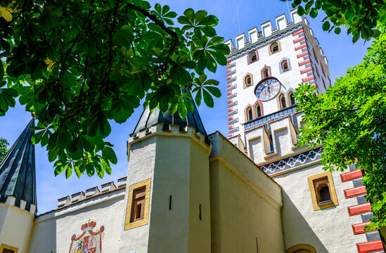 historic buildings at the old town of landsberg am lech - bavaria