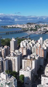 Florianopolis Skyline In Florianopolis Santa Catarina Brazil. Powerful Landscape Of The Vehicles In A Famous Road . District Skyline. Cities Of The World Landscape. Florianopolis Santa Catarina.