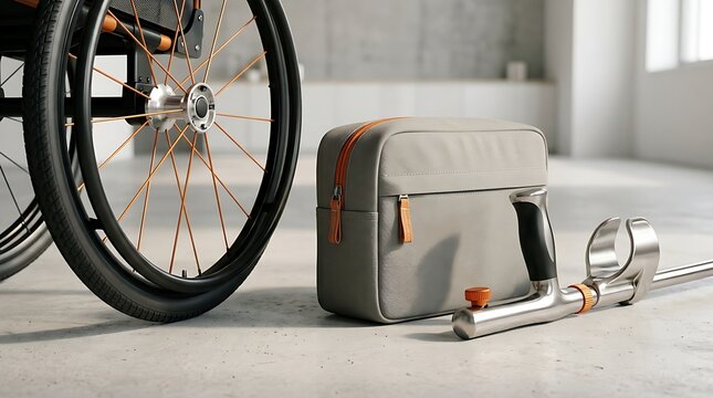 Black bicycle wheel with portable power station