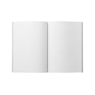 Open blank notebook with two pages on a flat surface isolated on transparent background