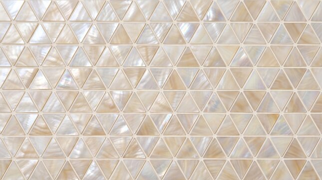 Mother of pearl triangular mosaic tile pattern background for luxury interior design