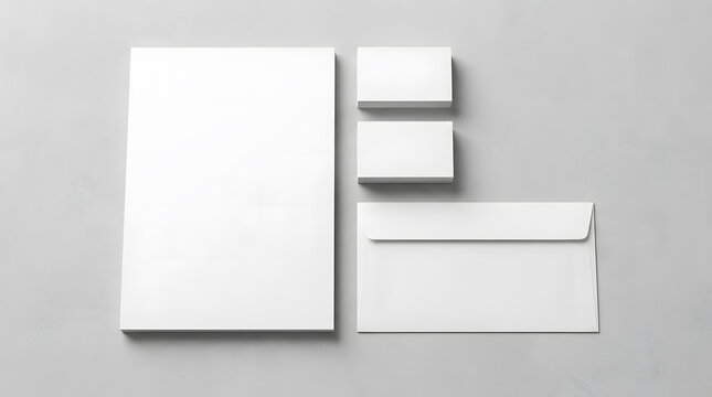 Blank corporate stationery branding mockup set with letterhead, business cards and envelope