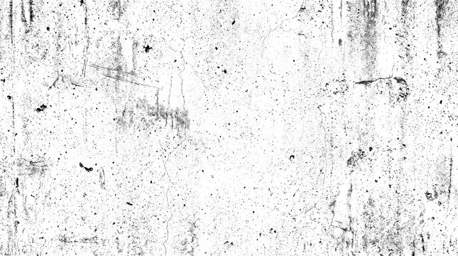 Distressed grunge scratch texture with dark smudges and cracks on transparent alpha channel background.