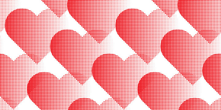 seamless red halftone heart pattern background valentine day graphic vector icon symbol shape element for web print wallpaper