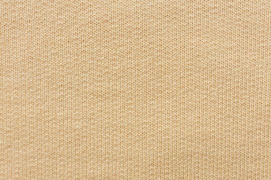 Beige loopback knit fabric face texture