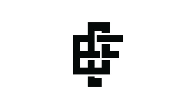 Abstract modular EF letter logo for modern business.