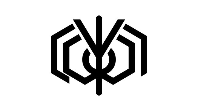 Abstract symmetrical QV monogram logo