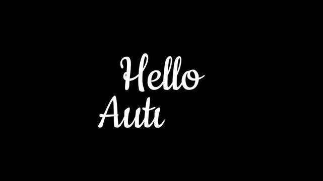 hello autumn handwritten text calligraphy animation alpha channel video footage
