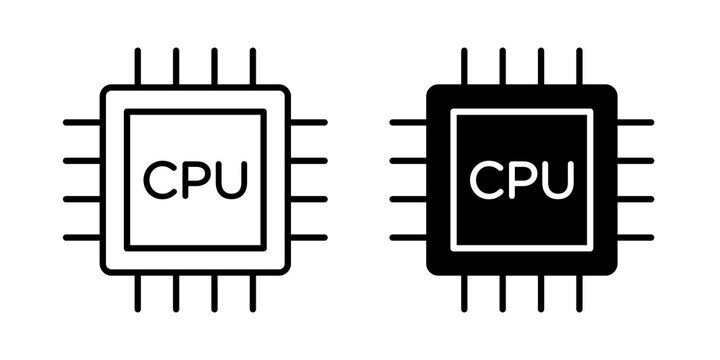 CPU icon vector pictograms group