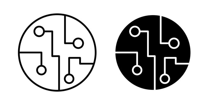 Circuit board icon vector pictograms group