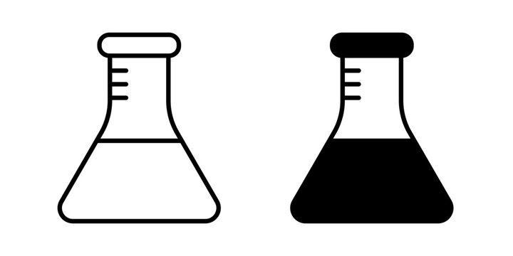 Lab flask icon vector pictograms group