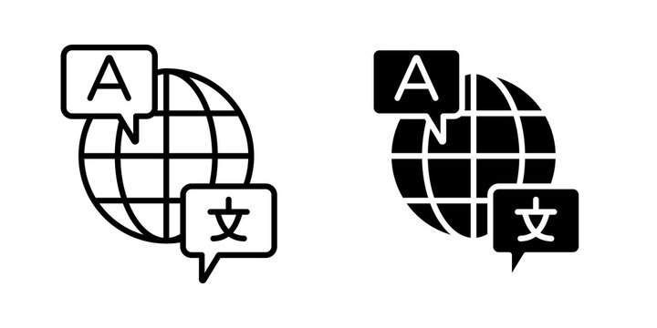 Translate icon vector pictograms group
