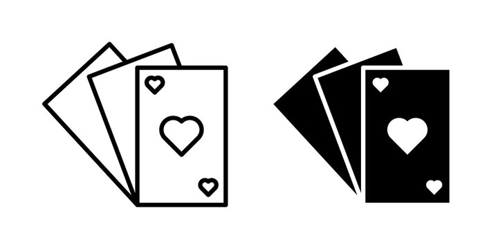 Playing cards icon vector pictograms group