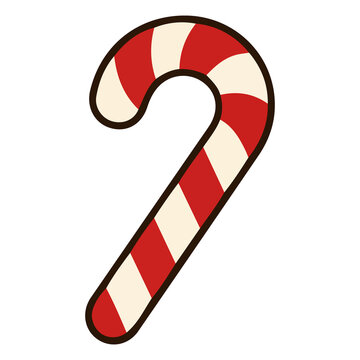 Cute Christmas candy cane vector illustration