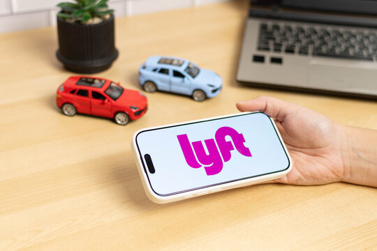 Beer Sheva, Israel. August 18, 2026: lyft app logo on an Apple iPhone screen.