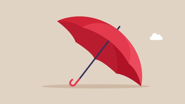 Exclamation attention sign under umbrella. Incident management, root cause analysis or solving problem, identify risk or critical failure concept. Business animation video