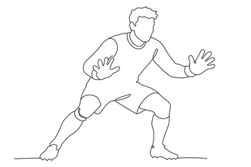 Fototapeta premium Football goalkeeper ready to block the goal line art!