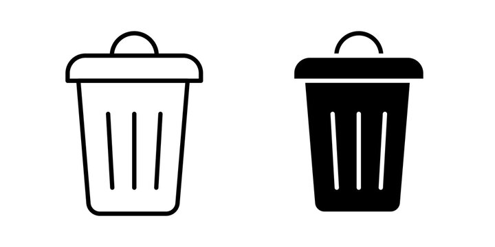 Trash Bin icon vector pictograms group