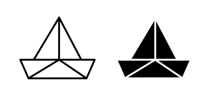 Paper boat icon vector pictograms group