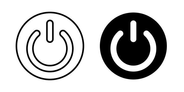Power button icon vector pictograms group
