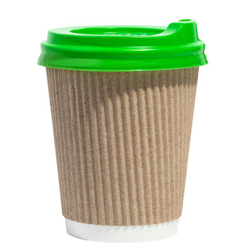 Empty brown paper disposable cup on a isolated background