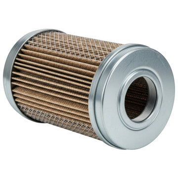 Cylindrical air filter element isolated on transparent background