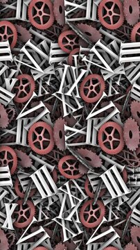 Pieces of Clock Seamless Endless Animation, Background, Loop
