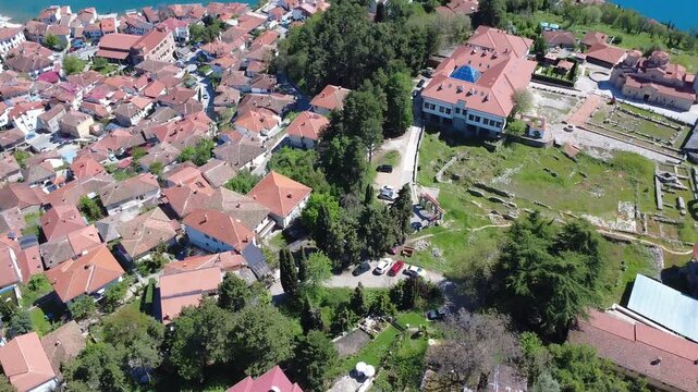 Ohrid Old Town and Lake Ohrid from Above