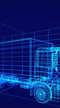 3d technical drawing of car 4k