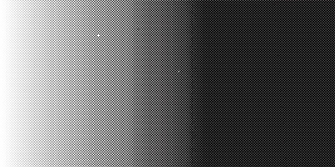 Obraz premium Abstract monochrome halftone pattern with a smooth gradient transition from white to black for graphic design backgrounds