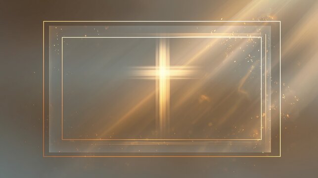 Frame with a cross and ornate religious frames and ethnic decorative leaves. Perfect for Easter cards, Christmas cards, and baptism cards.
