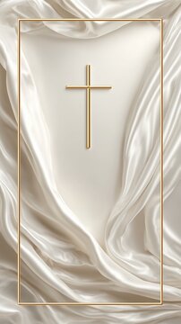 Frame with a cross and ornate religious frames and ethnic decorative leaves. Perfect for Easter cards, Christmas cards, and baptism cards.
