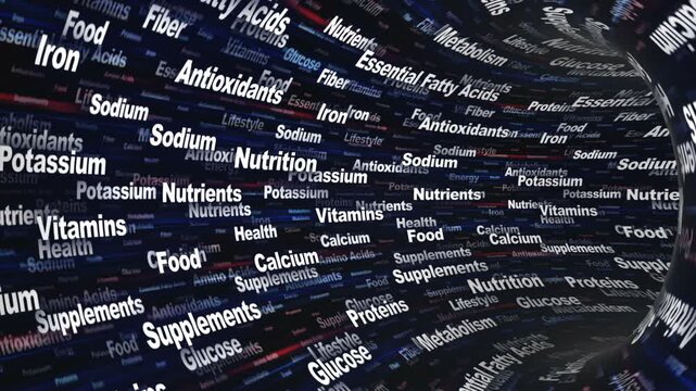 NUTRITION Keywords Animation on Tunnel Walls, Background, Loop
